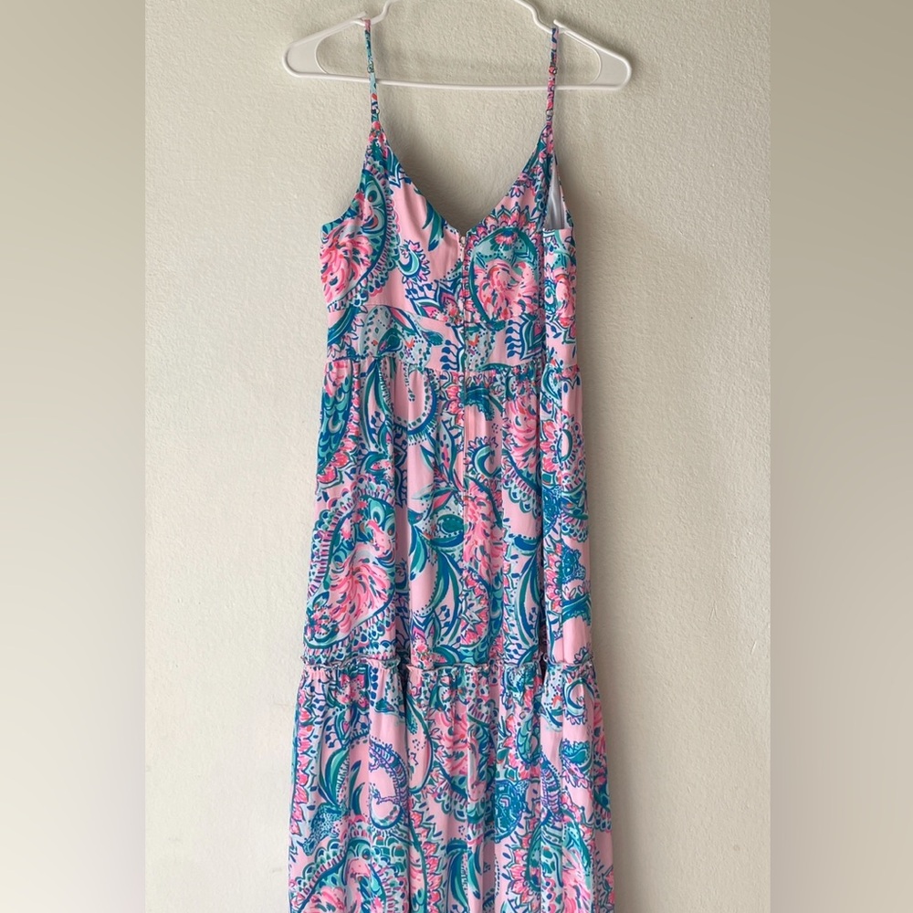 Lilly Pulitzer Melody Maxi Dress Pink Tropic Tint Tangerine Dream NEW - Picture 11 of 11